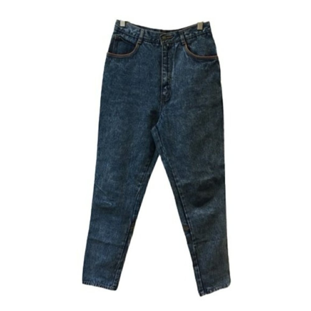VINTAGE Rio by Stephen Mardon Leather Trim Lace Up Jeans